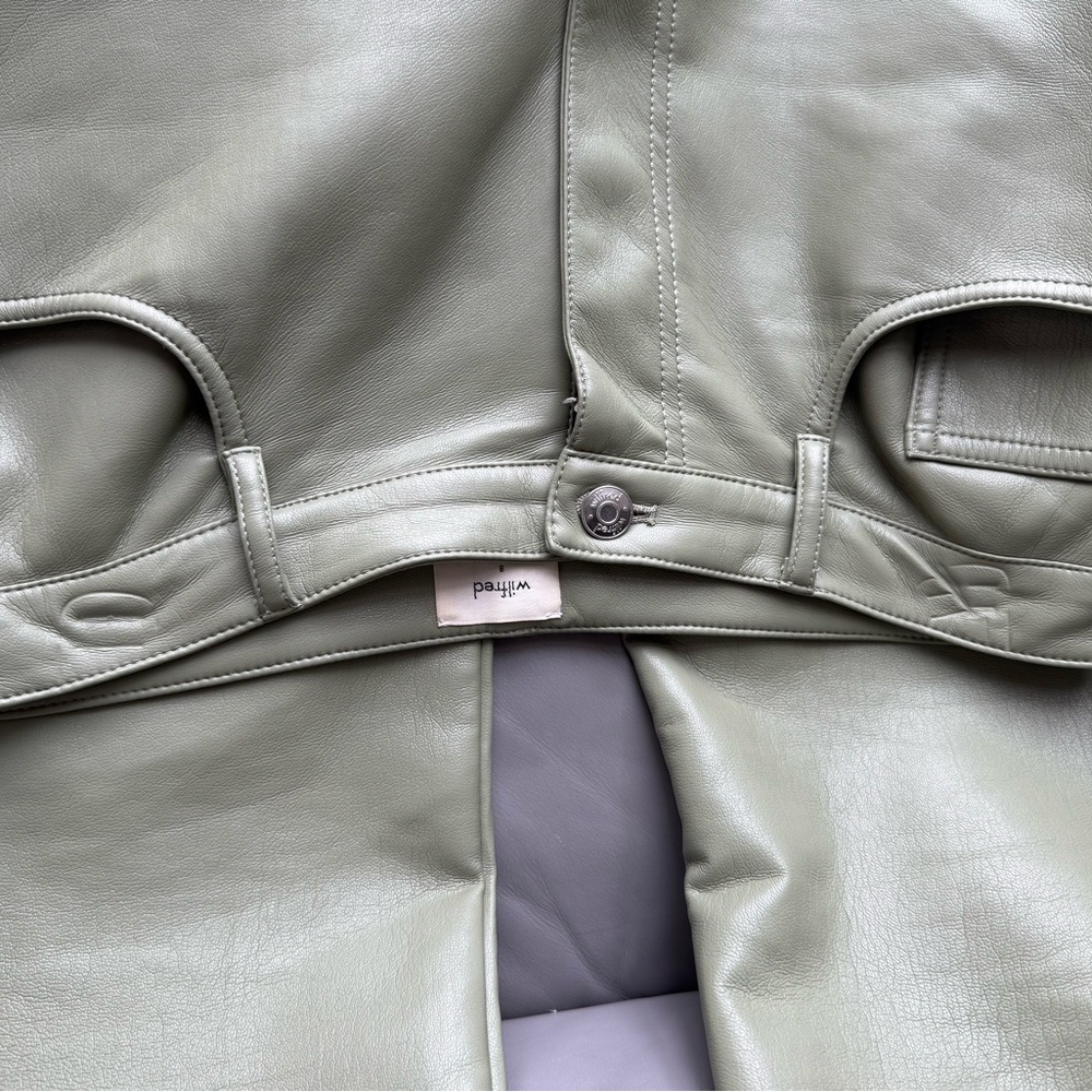 Wilfred/Aritzia Melina Elegant Green Leather Pants